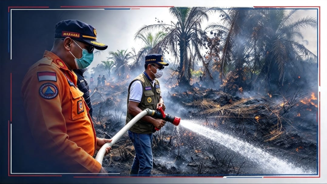Bupati Toha Turun Langsung ke Muara Medak, Bersama Warga Padamkan Api Karhutla di Lahan Gambut