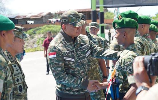 Kunker ke Riau, Menhan Sjafrie Tinjau Pembangunan 2 Yonif di Bengkalis dan Kampar